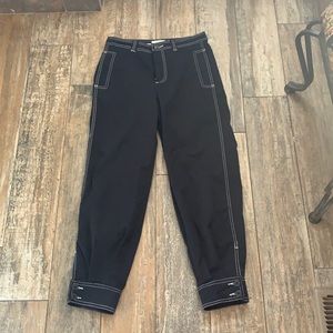 Anthropologie Maeve contrast stitching cuffed legged pants style name Foster